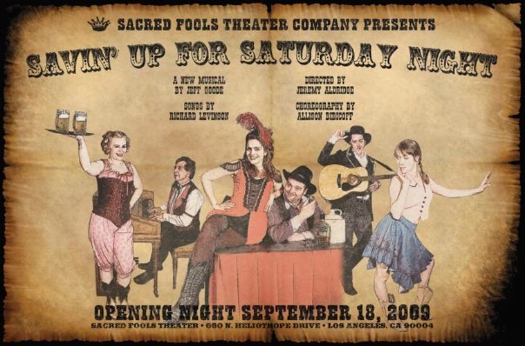 Poster for world premier performance of Savin' Up For Saturday Night