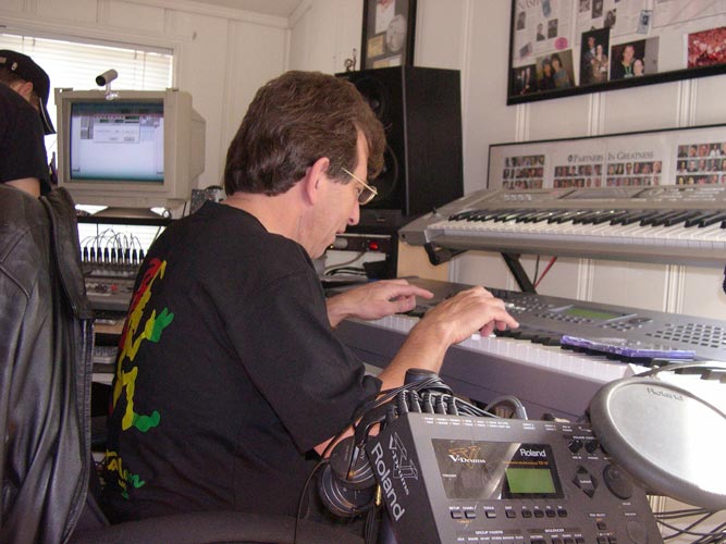 Overdubs at Joey Finger's Studio in Torrence, CA